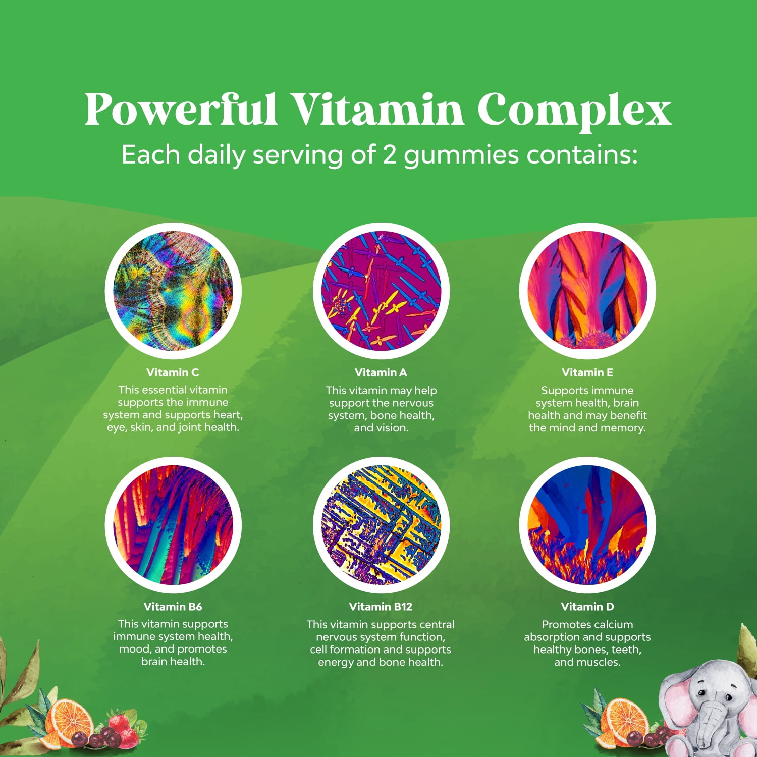 Natures Craft Kids Multivitamin Gummies with Vitamin A, C, E, and D for Immune Support, 120 Ct