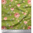 thumbnail image 1 of Soimoi Velvet Fabric Leaves & Camellias Floral Printed Craft Fabric by The Yard 58 Inch Wide, 1 of 3