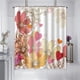thumbnail image 4 of Cortina de ducha impermeable con diseño estereoscópico de hojas y flores de selva tropical, con ganchos, para baño y ducha., 4 of 6