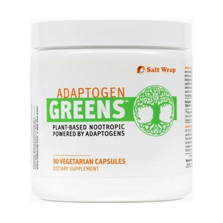 SaltWrap Adaptogen Greens - Caffeine Free Nootropic for Cortisol Support, Recovery, Stress, Natural Energy, & Mood