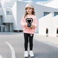 thumbnail image 2 of XIYON Toddler Girls Clothing Set Casual Outfit Long Sleeve Graphic Printed Top And Leggings Comfy Playwear Toddler Kids 2 Piece 9-10 Years, 2 of 7