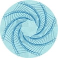 thumbnail image 1 of Ahgly Tapis Rond Lavable en Machine Intérieur Transitionnel Bleu Électrique, 7 Pieds Rond, 1 of 7