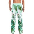 thumbnail image 4 of Men's Pajama Pants Lily Flowers Leaves Cotton Long Sleepwear Lounge Pants L, 4 of 7