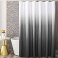 thumbnail image 1 of Black Ombre Shower Curtain Sets for Bathroom Accessories Fabric Polyester Waterproof Modern Extra Long Shower Curtain Liner with 12 Hooks W72xL84, 1 of 6