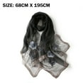 thumbnail image 4 of Women Mulberry Silk Scarf Long & Large Embroidered Floral Pattern Shawl and Wraps Neckerchief for Hair & Neck-black, 4 of 5