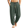 thumbnail image 4 of HOMADLES Men's Casual Jogger Pants Elastic Waist Loose Fit Lightweight Sports Pants Solid Color Breathable Athletic Pants Green Size L, 4 of 7