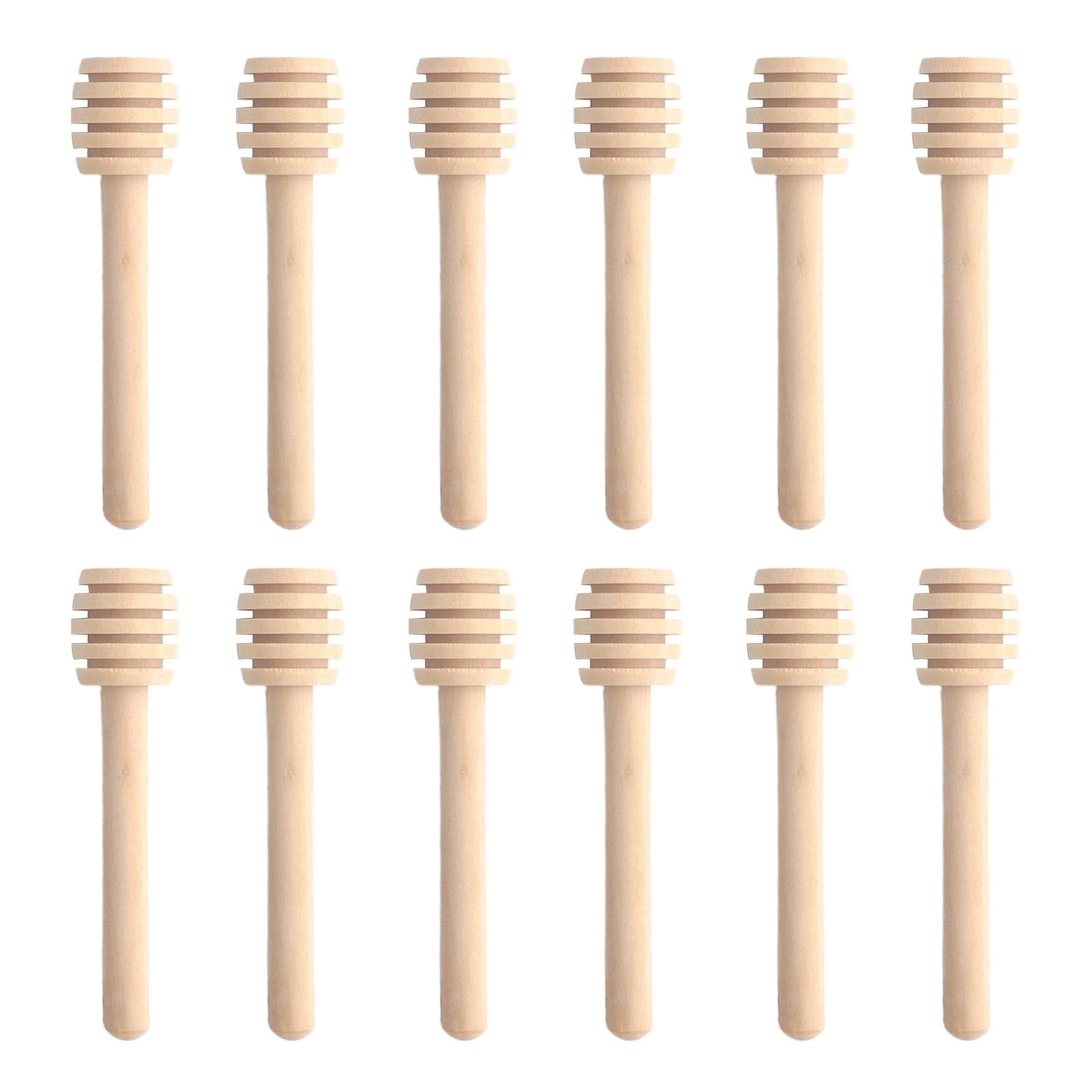 Hloma 12Pcs Grooves Design Food Grade Honey Dippers Good Grip Stirring