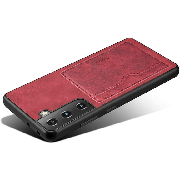 for Samsung Galaxy S22 Plus Case, Slim PU Leather Wallet Case Credit Card Slot Holder Lightweight Protective Case with Kickstand for Samsung Galaxy S22 Plus (Red)