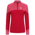 thumbnail image 2 of Women's Levelwear Red Cincinnati Reds Classic Stripes Insignia 2.0 Raglan Quarter-Zip Top, 2 of 3