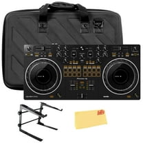 Pioneer DDJ-REV1 Scratch-Style 2-Channel DJ Controller for Serato DJ Lite - Black Bundle with DJ Case, Laptop Stand, and Austin Bazaar Polishing Cloth