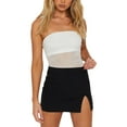 thumbnail image 5 of Liacowi Women Strapless Tube Top Off Shoulder Backless Bandeau Top See through Crop Tank Tops, 5 of 9