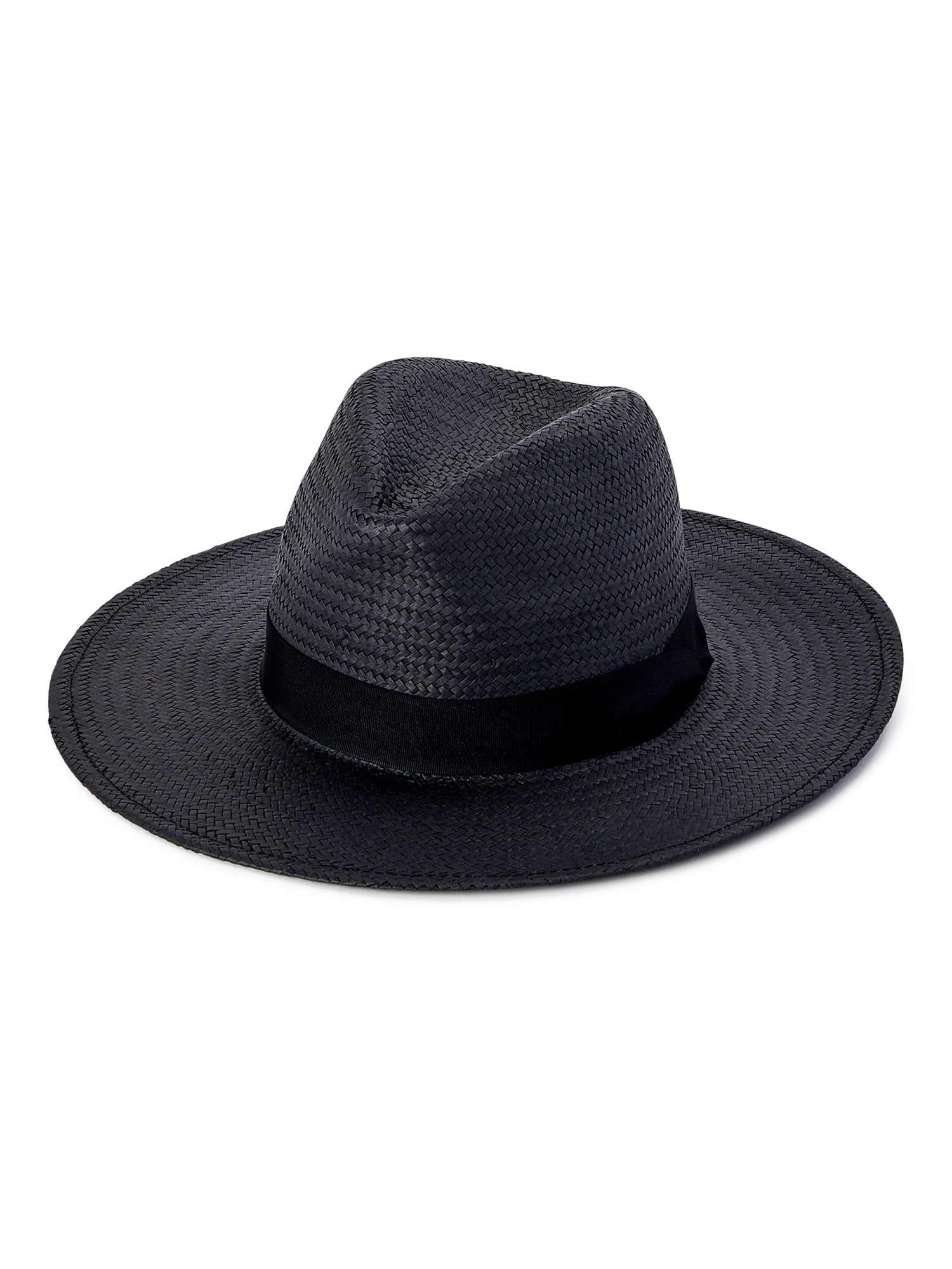 Scoop Women's Black Straw Fedora 