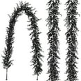 thumbnail image 5 of Black Artificial Flowers Black Eucalyptus Garlands Halloween Garland Black Leaf Garland with Flowers Fake Floral Greenery for Halloween Party Decor Home Backdrop Wall Fall Decor(Black), 5 of 5