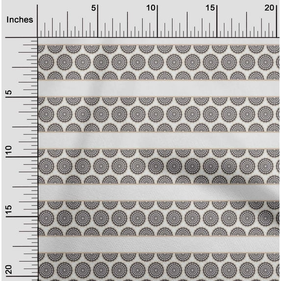 oneOone Viscose Chiffon Chocolate Brown Fabric Circle Block Craft Projects Decor Fabric Printed By The Yard 42 Inch Wide