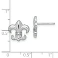 thumbnail image 3 of Sterling Silver Rhodium Plated Cubic Zirconia Fleur de lis Post Earrings, 3 of 3