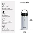 thumbnail image 4 of Hydro Flask Stainless Steel Wide Mouth Bottle with Flex Sip Lid and Double-Wall Vacuum Insulation for Coffee, Tea and Drinks 16 Oz Lupine, 4 of 9