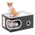 thumbnail image 1 of Cama para gatos Garnpet Cube House Indoor con bloc de notas, color gris oscuro, 1 of 6