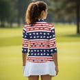 thumbnail image 5 of Uorisanigo Golf Ball Women's Dry-Fit Golf Polo Shirts Comfortable Fashionable Long Sleeve Golf Polo Shirts Quarter Zip Fashion 3/4 Sleeve Versatile Workout Tops for Women Size S, 5 of 7