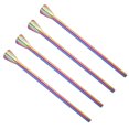 thumbnail image 2 of 4 Pcs Pailles en Acier Inoxydable Créatives Réutilisables pour Boissons Glacées Cocktail (Coloré), 2 of 5