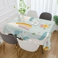 thumbnail image 5 of Unicorn Flower Pattern Rectangle Tablecloth, Dust Proof Anti Wrinkle Wipeable Table Cloth Tabletop foration of Dinner Kitchen Wedding Holiday Party 54"x72" Decor Gift, 5 of 7