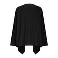 thumbnail image 5 of Womens Faux Suede Jacket Drapped Open Front Cardigan Lightweight Asymmetrical Hem Long Sleeve Fall Outerwear Coat (M, Black), 5 of 7