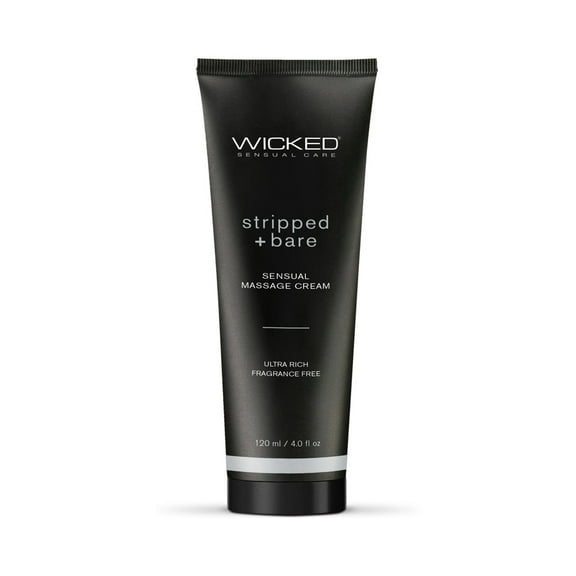 Wicked Stripped   Bare Unscented Sensual Massage Cream 4 oz.