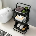 thumbnail image 6 of Clipop 3-Tier Utility Storage Cart,Lockable Wheels,Serving Trolley for Kitchen,Bathroom,Black, 6 of 10