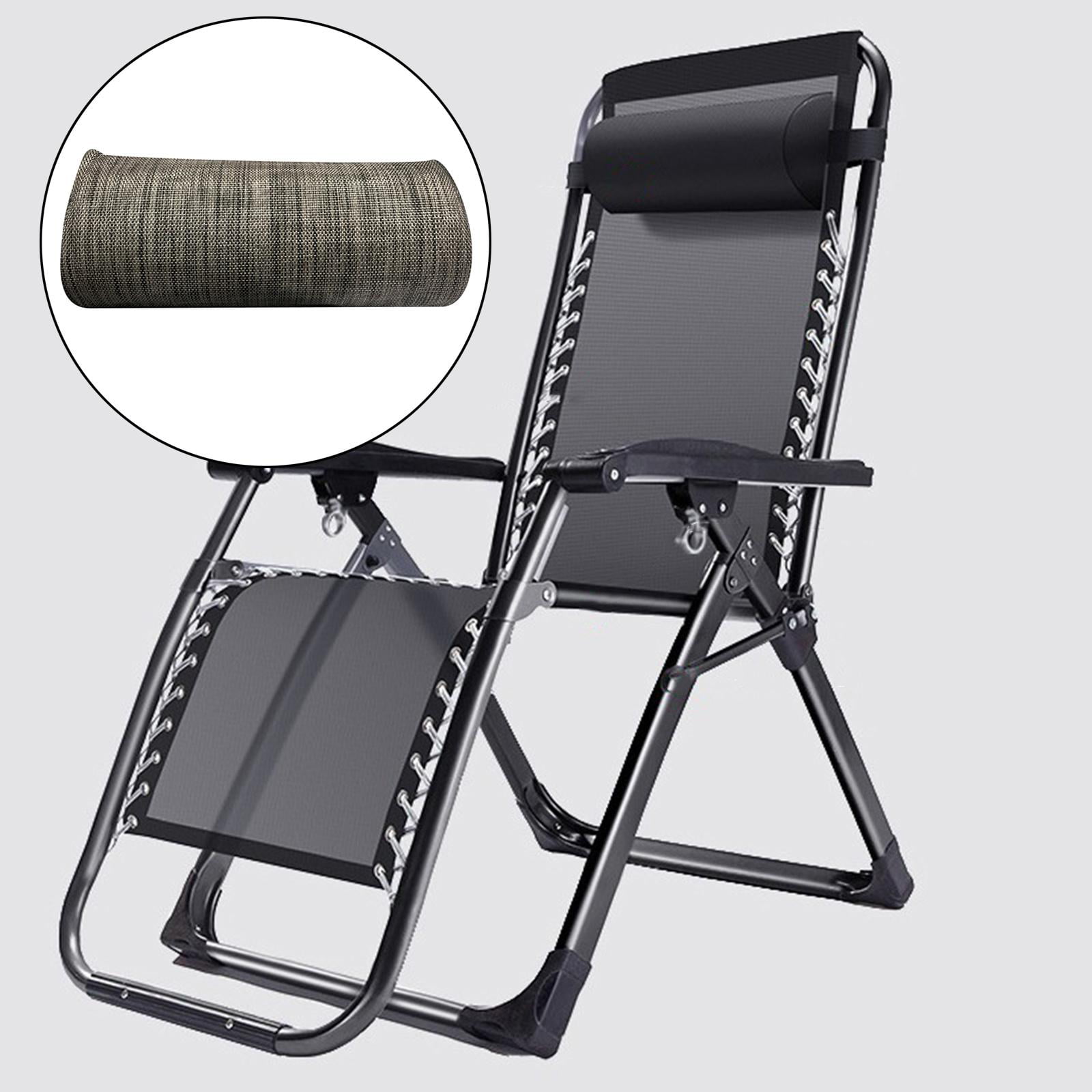 Recilner Head Pillow Bolster Cushion for Garden Patio Lounge Leisure Chair Grey 