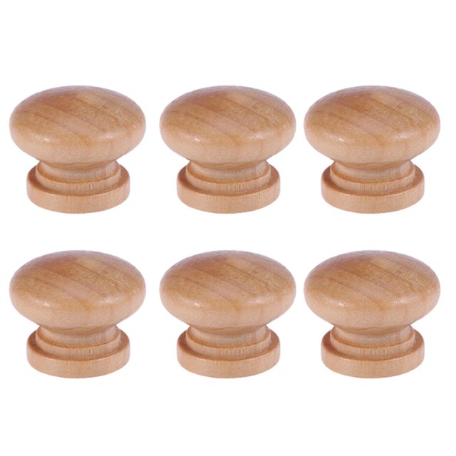 30 Pcs Poignée Ronde en Bois à Trou Unique Poignée de Tiroir de Meuble en Forme de Champignon avec Vis