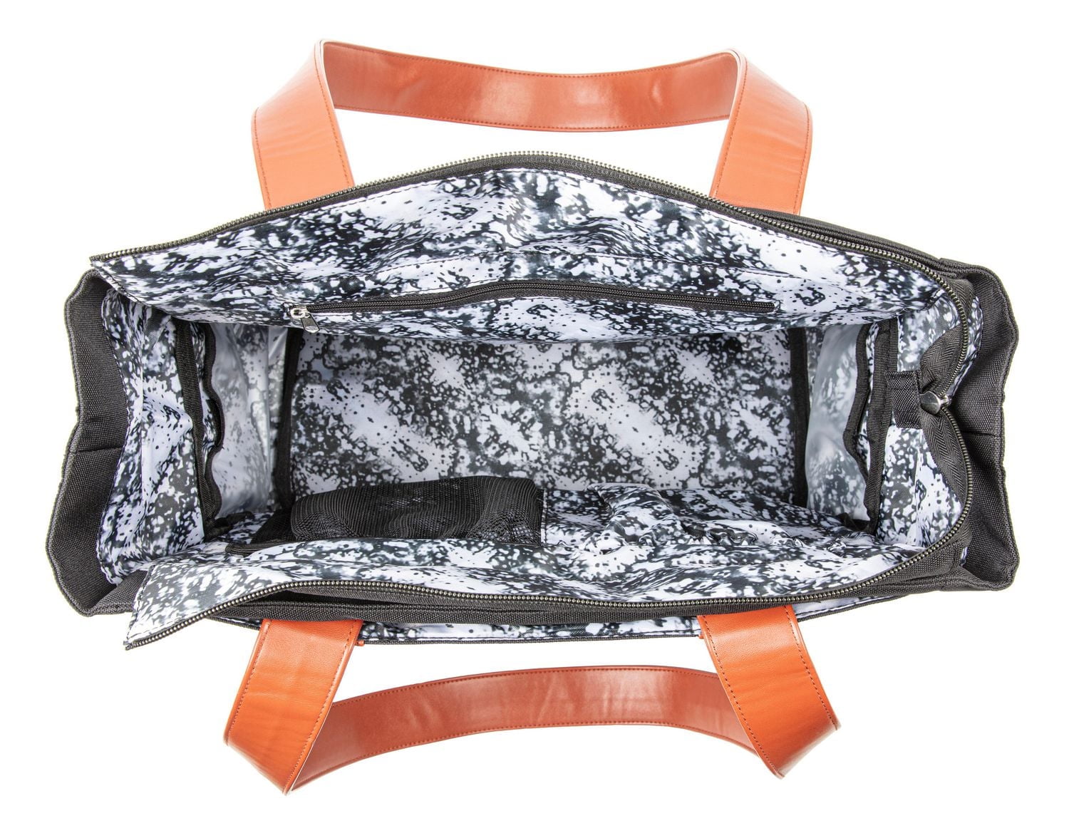 Dr. Brown's Breast Pump Carryall Storage Diaper and Tote Bag - Black and Leather Brown