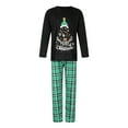 thumbnail image 2 of Christmas Family Pajamas Matching Set, Long Sleeve Tree Print T-shirt with Plaid Pants Sleepwear Loungewear, 2 of 10