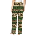 thumbnail image 3 of Uemuo Dark Green Vintage Corn Pattern Pattern Women's Wide Leg Palazzo Lounge Pants with Pockets Light Weight Loose Comfy Casual Pajama Pants-Medium, 3 of 9