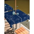 thumbnail image 2 of Outdoor Tablecloths with Umbrella Hole & Zipper, Navy Blue Flowers 60x60 Inch Square Tablecloths, Rustic Abstract Floral Simple Art Waterproof Table Cloth, Patio/Pool/Picnic Table Covers, 2 of 8