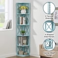 thumbnail image 3 of Convenience Concepts Oxford 5 Tier Corner Bookcase, Sea Foam Blue, 3 of 5