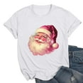 thumbnail image 4 of Christmas T Shirt for Women Xmas Satan Claus Print Short Sleeve Crew Neck Basic Tees Funny Gifts Holiday Casual Blouses, 4 of 4