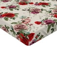 thumbnail image 2 of Ambesonne Summer Fitted Sheet, Romantic Flowers Leaves, Full Size, Forest Green Lilac, 2 of 3