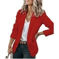 thumbnail image 2 of Women's Casual Blazers Open Front Long Sleeve Work Office Jackets Coat, 2 of 9