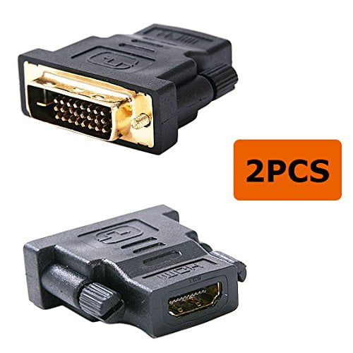 Konex (TM) 2 Pieces Gold Plated HDMI female to DVI Male or DVI Male to HDMI Female Adapter Converter 2PCS Pack …