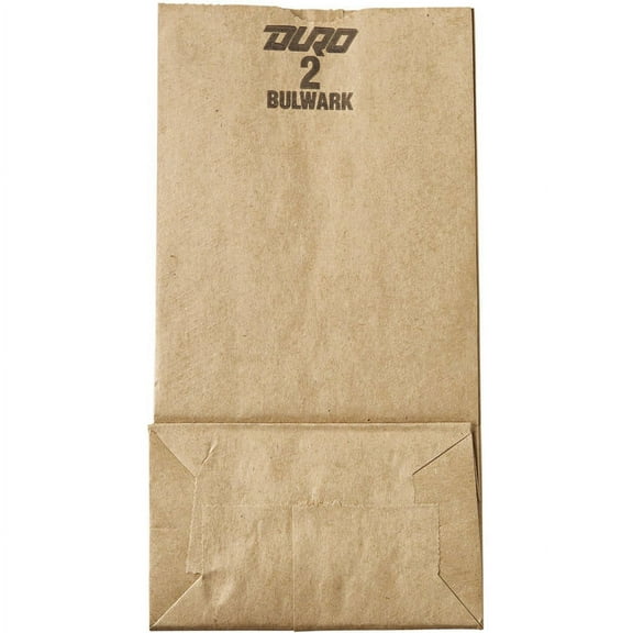 General Supply Duro Fold Top Paper Bag, 2 lbs, Brown, 500 Ct