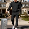 thumbnail image 4 of Zimjoy Black Track Suits Mens Athletic Mens Sweatsuits 2 Piece Set Fall Sweatshirt and Sweatpant Casual Sweatpants Set with Pockets, Black L, 4 of 7