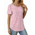 thumbnail image 3 of Fantaslook Women Blouses Dressy Casual Summer Short Sleeve Shirts Crew Neck Pleated Tunic Tops, 3 of 8