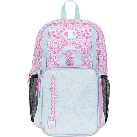 Champion Mode Lunch Kit & Backpack Combo, Pink/Blue, One Size