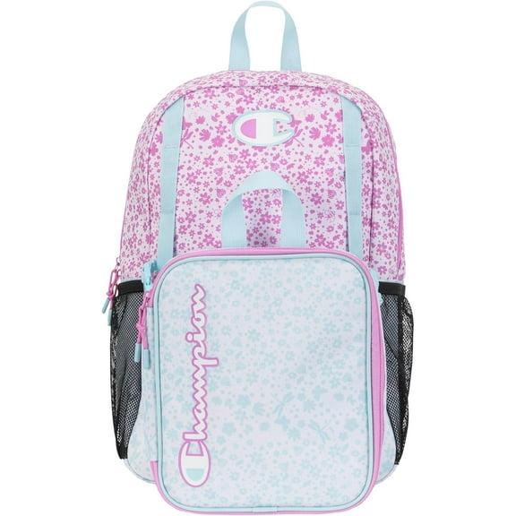 Champion Mode Lunch Kit & Backpack Combo, Pink/Blue, One Size