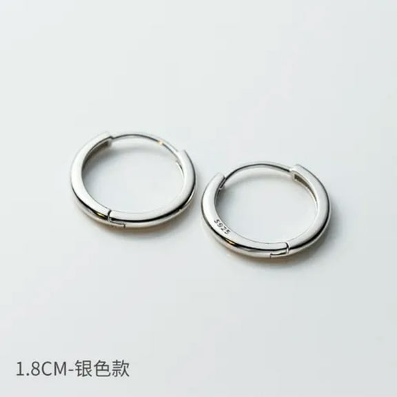 K-KED Gold Plated Genuine 925 Sterling Silver 10-18 mm Hoop Sleeper Earrings-Gold-12 mm