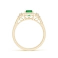 thumbnail image 2 of ANGARA Natural 1 Ct Aeon Emerald Halo Engagement Ring with Milgrain in 14K Yellow Gold for Women (Size-7x5mm) | May Birthstone, Anniversary, Jewelry Gift for Women | Natural Emerald Ring, 2 of 10