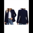 thumbnail image 2 of Conjunto de Chaqueta Informal de Negocios de Larga y Corte Entallado para Mujer, con Doble Botonadura y Abertura Frontal, para Otoño. Azul Oscuro XL, 2 of 7