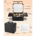 thumbnail image 3 of Caja de maquillaje Yooaye con espejo iluminado desmontable, color negro, 3 of 5