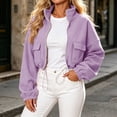 thumbnail image 5 of Yourumao Oversized Cropped Zip Up Jacket for Women Long Sleeve Stand Collar Double Cargo Pocket Drawstring Hem Soft Cozy Casual Fall Outerwear, 5 of 8