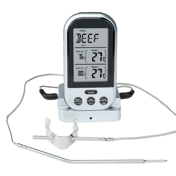 Unique Bargians Wireless Meat Thermometer Instant Read Food Thermometer Silver