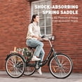 thumbnail image 4 of VIRIBUS Tricycle Adulte 26 Pouces 7 Vitesses 3 Roues Vélo de Plage pour Hommes Femmes, Vert, 4 of 6